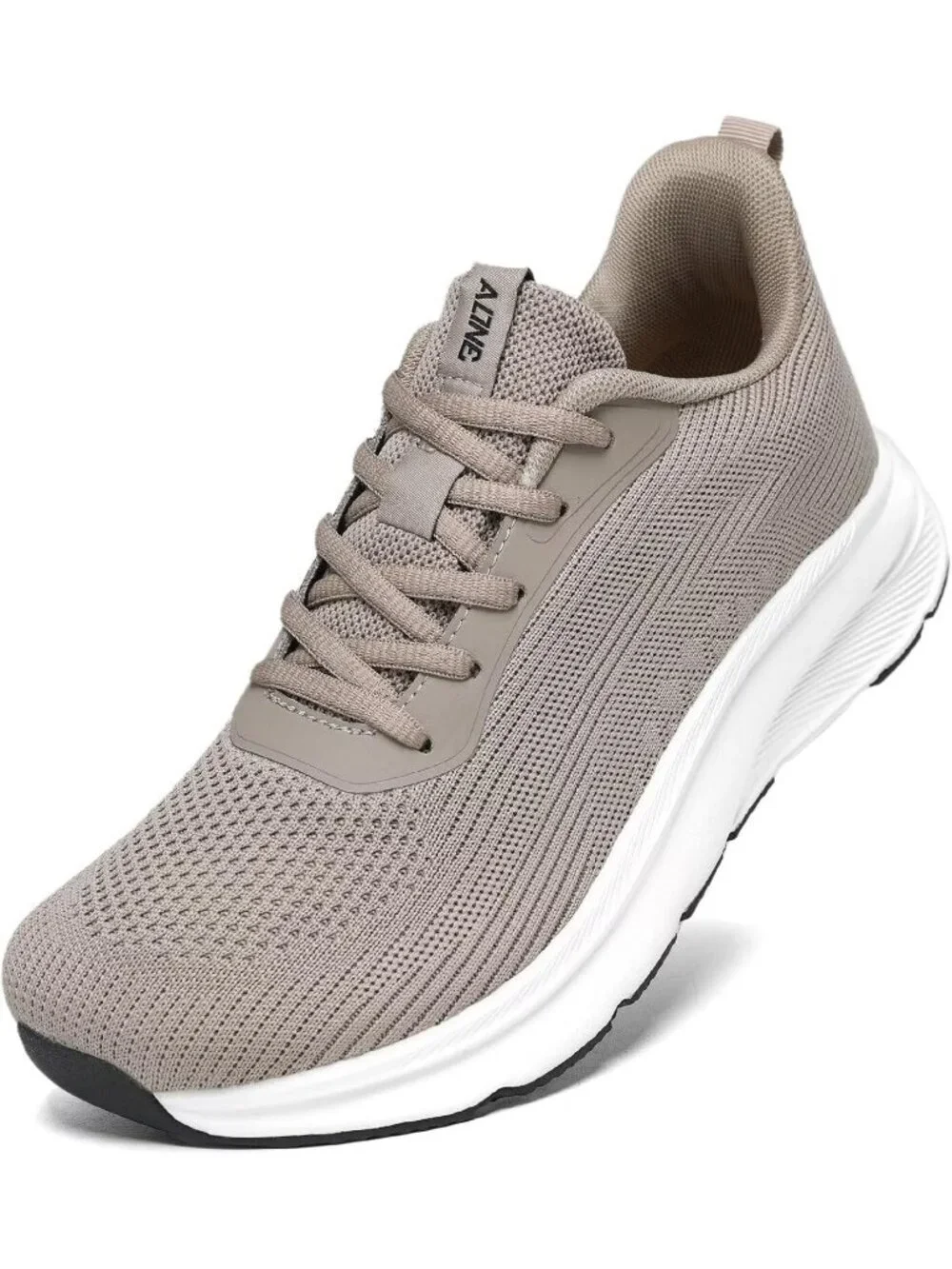 Men's Khaki Wide Walking Shoes Soft Sole Non Slip Running Comfortable Sneakers